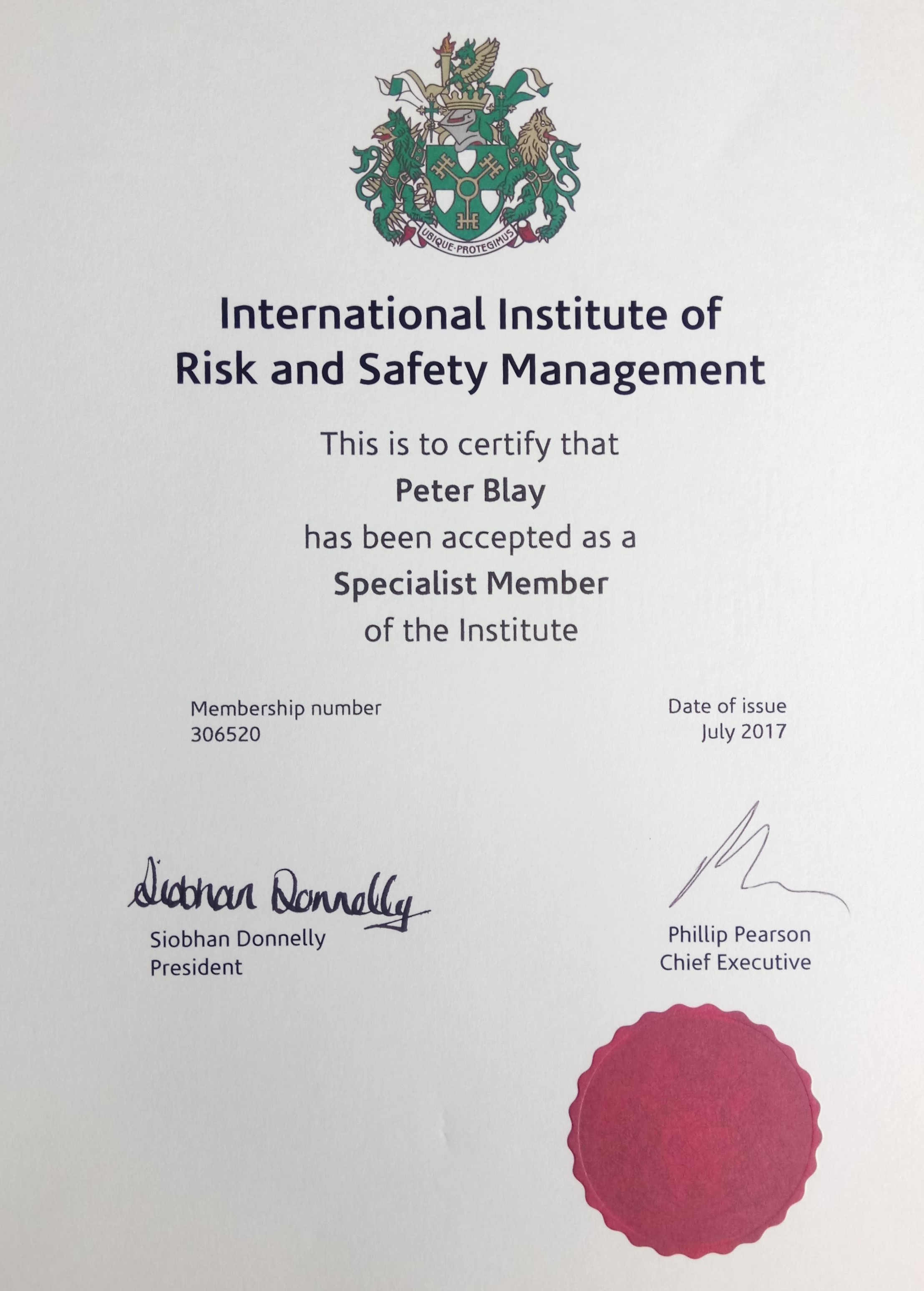 IIRSM certificate